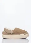 Moon Boot Women Park Clog Felt Mules In White