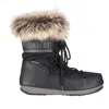 Moon Boot Monaco Faux Fur-trimmed Shell And Faux Leather Snow Boots In Black