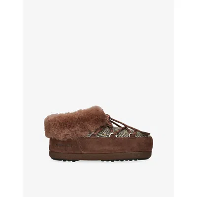 Moon Boot Womens Brown  X Guest In Residence Evx Chalet Faux-fur Mules Eur 35 / 2 Uk