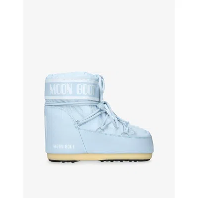 Moon Boot Womens Icon Low 2 Woven Ankle Snow Boots Pale Blue Eur 36 / 3 Uk