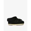 Moon Boot Womens  Evx Suede And Shearling Mules In Black