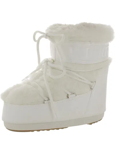 Moon Boot Womens Polyvinyl Cold Weather Ankle Boots In White