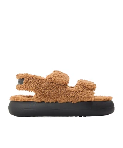 Moon Boot Wool Logo Sandals In Black