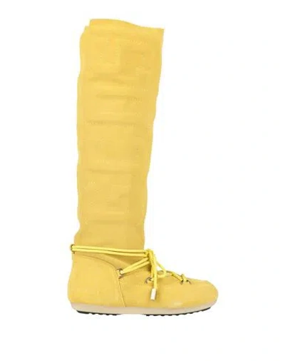 Moon Boot X Gcds Woman Boot Yellow Size 8.5 Leather