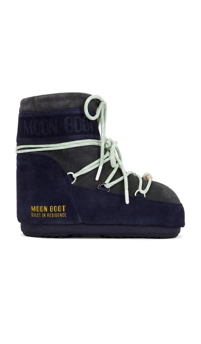 Moon Boot Two-tone Suede S X Guest In Residence Icon Low Ankle Boots In Multi