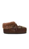 Moon Boot Chic Mini Clog Boot With Sterling Trim And Lace-up Closure In Brown
