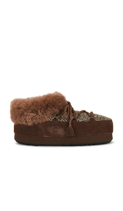 Moon Boot X Guest In Residence Suede Shearling-trim Chalet Mules In Brown