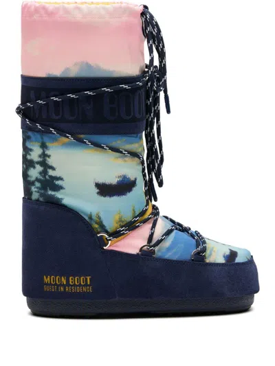 Moon Boot X Guest In Residence Boots Blue In Multi