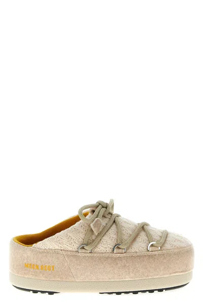 Moon Boot Flat Shoes White Sand In Nude