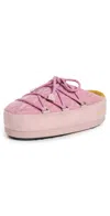Moon Boot Evx Guest In Residence X Mules In Woven Knit And Suede In Pink
