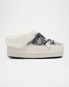Moon Boot X Guest In Residence Evx Suede Faux Fur Mules In White