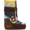 Moon Boot Womens Bronze Com  X Guest In Residence Icon Printed Shell And Suede Boots Eur 35 / 2 Uk In Brown