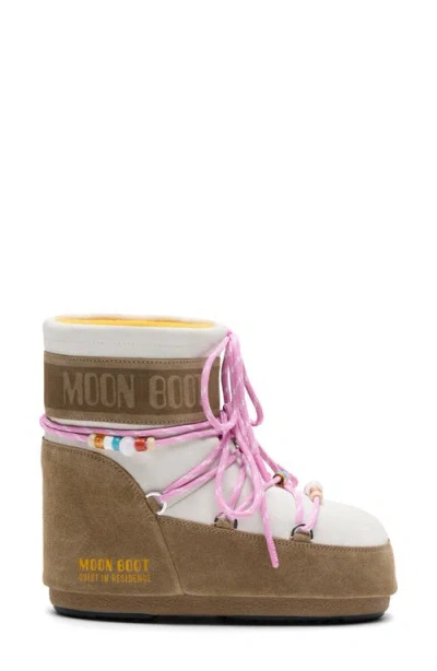 Moon Boot Two-tone Suede S X Guest In Residence Icon Low Ankle Boots In Animal Print