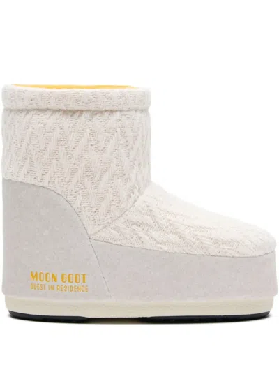 Moon Boot X Guest In Residence Knit No-lace Boots In White