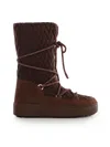 Moon Boot Stivali Da Neve In Pelle Scamosciata Cocoa In Brown