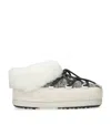 Moon Boot X Guest In Residence Suede Shearling-trim Chalet Mules In White