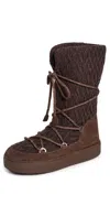 Moon Boot Knit Mini Boots With Non-slip Sole For Women In Brown
