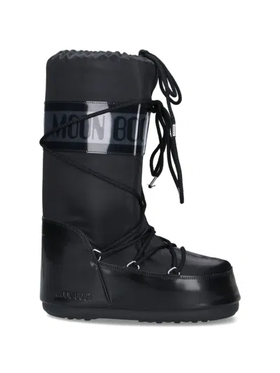 Moon Boot -inspired Mini Boots For Women In Black