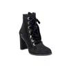 Moon D'elle Women's Black Cangiante Ankle Boots In Glossy Aria In Black