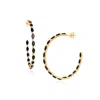 Moon London Women's Epic Black Spinel Large Gold Vermeil Hoops In Gold