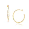 Moon London Women's Epic Sparkling Large Gold Vermeil Hoops In Gold