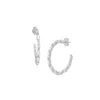 Moon London Women's Epic Sparkling Medium Sterling Silver Hoops In Silver