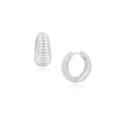 Moon London Women's Gold Quirky Mid Size Silver Hoops