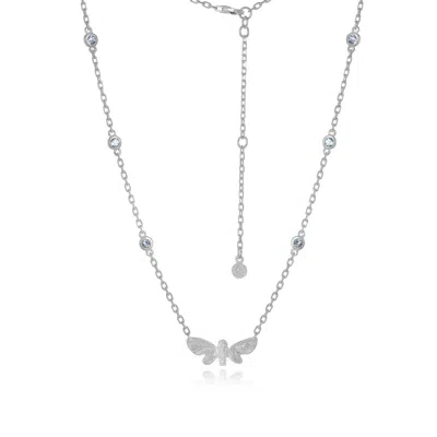 Moon London Women's Joy Butterfly Gemstone Silver Necklace