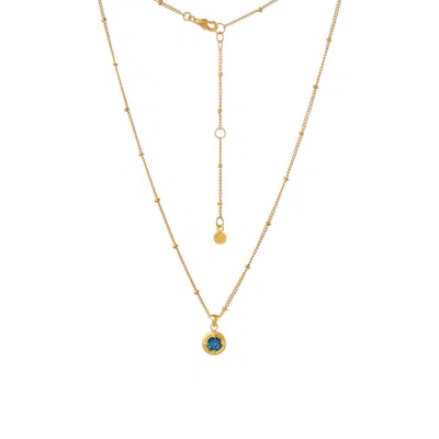 Moon London Women's London Blue Topaz Gold Vermeil Necklace
