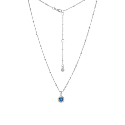 Moon London Women's London Blue Topaz Sterling Silver Necklace