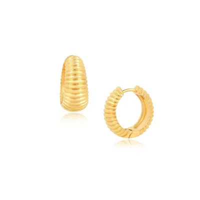 Moon London Women's Quirky Mid Size Gold Hoops