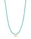 Moon & Meadow 14 Yellow Gold Turquoise Beaded Clip Bale Pendant Necklace, 17