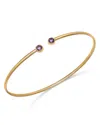Moon & Meadow 14k Yellow Gold Amethyst Cuff Bangle Bracelet In Purple/gold