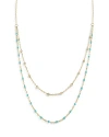 Moon & Meadow 14k Yellow Gold Blue Bead Layered Necklace, 16-18 In Blue/gold
