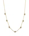 Moon & Meadow 14k Yellow Gold Blue Lapis Lazuli And White Topaz Evil Eye Station Necklace, 18-19 In Blue/gold