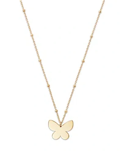 Moon Meadow 14k Yellow Gold Butterfly Pendant Necklace, 18