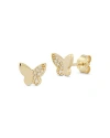 Moon & Meadow 14k Yellow Gold Butterfly Stud Earrings In Gold