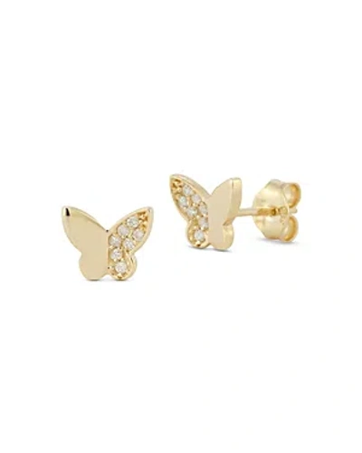 Moon & Meadow 14k Yellow Gold Butterfly Stud Earrings