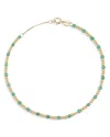 Moon & Meadow 14k Yellow Gold Chalcedony Beaded Bracelet In Green/gold