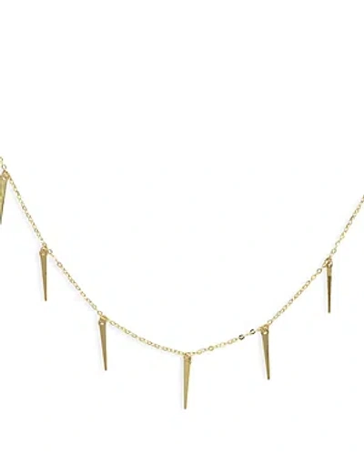 Moon & Meadow 14k Yellow Gold Dangling Spike Statement Necklace, 18