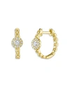 Moon & Meadow 14k Yellow Gold Eden Diamond Halo Chain Link Small Hoop Earrings In Gold