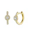 Moon & Meadow 14k Yellow Gold Eden Diamond Halo Small Hoop Earrings In Gold
