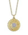 Moon & Meadow 14k Yellow Gold Eden Diamond Textured Flower Pendant Necklace, 18 In Gold