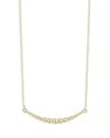 Moon & Meadow 14k Yellow Gold Graduated Bead Curved Bar Necklace, 17-18 In Gold