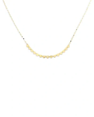 Moon & Meadow 14k Yellow Gold Heart Curved Bar Necklace, 18