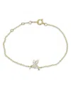 Moon & Meadow 14k Yellow Gold Hummingbird Diamond Bracelet, 0.12 Ct. T. W. In Gold