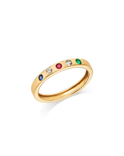 Moon & Meadow 14k Yellow Gold Italy Emerald Sapphire & Ruby Ring - Exclusive In Multi/gold