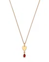 Moon & Meadow 14k Yellow Gold Italy Garnet & Polished Heart Pendant Necklace, 16-18 - Exclusive In Red/gold