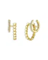 Moon & Meadow 14k Yellow Gold Kate Diamond & Hearts Double Hoop Earrings In Gold