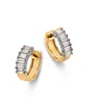 Moon & Meadow 14k Yellow Gold Lab Grown Diamond Baguette Huggie Hoop Earrings In Gold